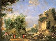 Napoletano, Filippo Landscape with Ruins and Figures oil painting artist